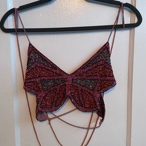 Beaded Butterfly Top